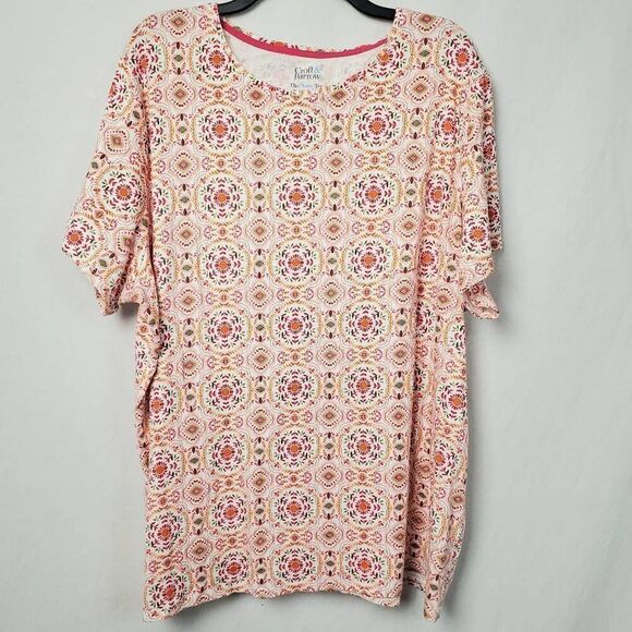 Croft & Barrow 3x Plus Pink Top - Picture 2 of 5